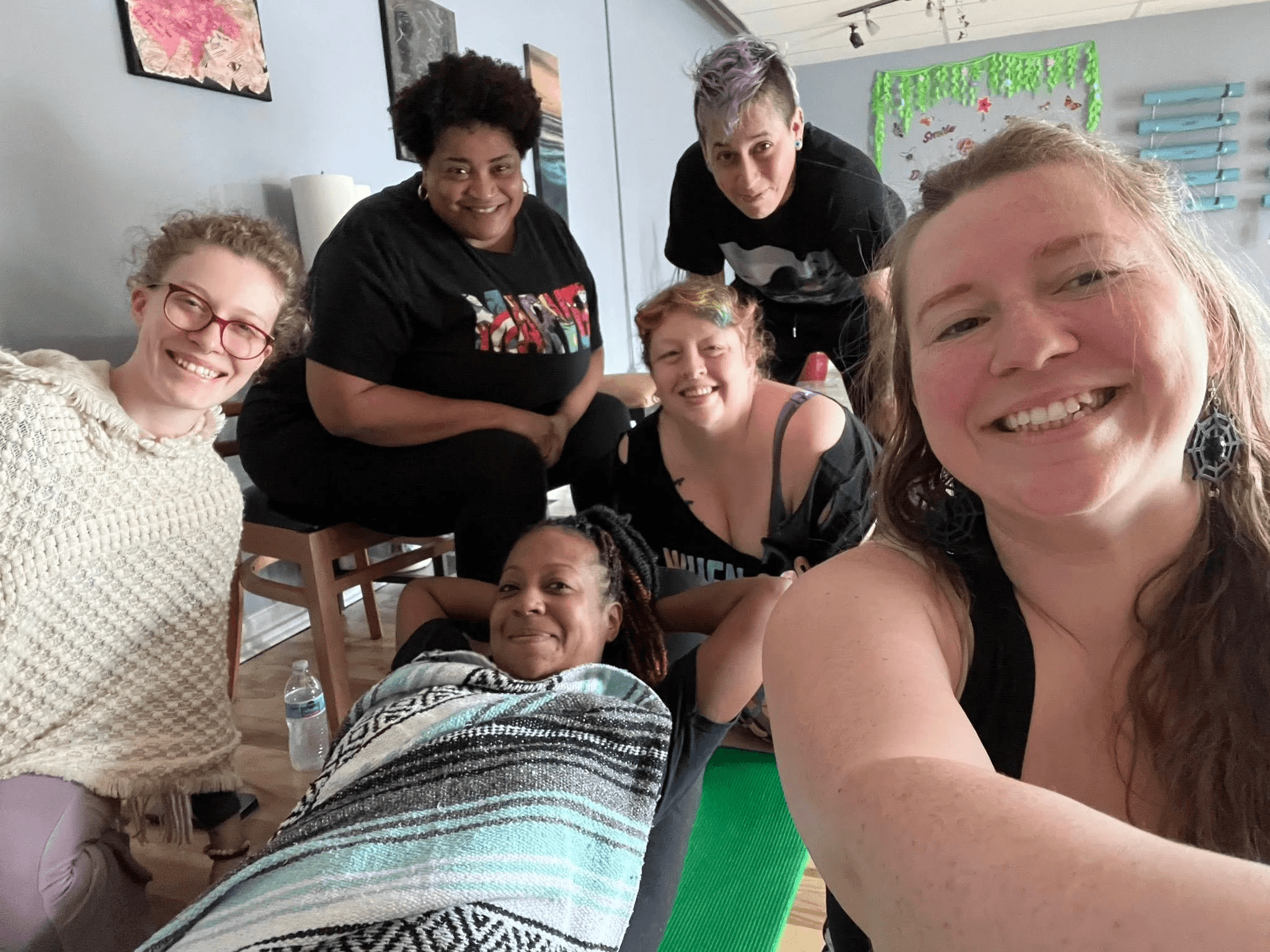 Restorative yoga setup at B3 Yoga and Wellness Center